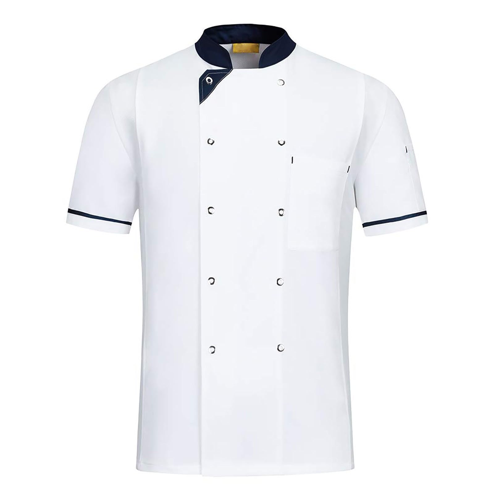 Chef Coat Button Short Sleeve Unisex Chef Jacket Breathable Work Cook Shirt for Men Women - Kitchen,Restaurant