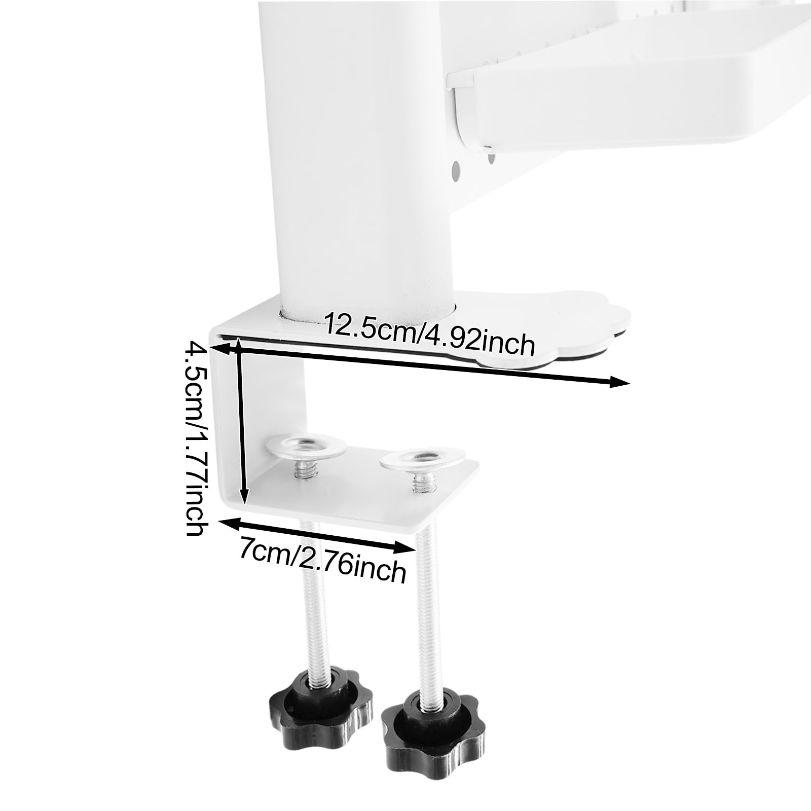 Organizer da scrivania con morsetto da 50 cm, a 3 livelli, con parete forata, per casa, ufficio (bianco)