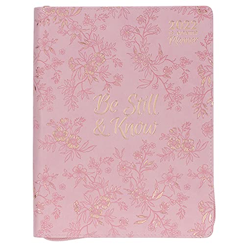 Christian Art Gifts 2023 - 18 Month Women's Personal Planner Be Still and Know Psalm 46:10, Aug 2023-Jan 2023, Pink Faux Leather, Zipper Closure, Large 10 Best Christian Art Gifts Planner Dailies In 2023