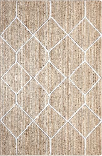 Tapis en jute de forme rectangulaire pour salon et chambre chic - 2