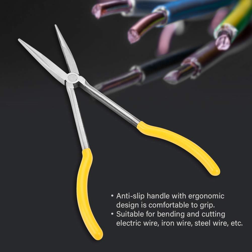 One-Day Sale: Up to 50% Off Straight Long Nose Pliers, 11 Professional Wire Pliers Cable Wire Cutter Carbon Steel Long Handled Needle Nose Pliers