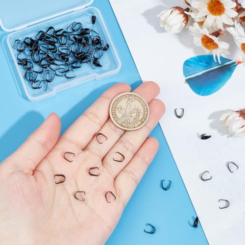 UNICRAFTALE About 100Pcs 304 Stainless Steel Black Snap on Bails Charm Ice Pick Pinch Bails Connectors Metal Pendant Clasp Pin 0.6mm for DIY Charm Necklace Jewelry Making - Image 4