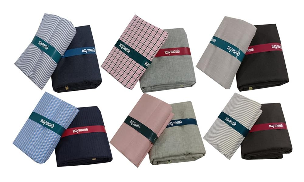 raymond fabrics Raymond Pack of 6 Unstitched Shirt & Trouser Fabric Combo for Men | Premium Formal Wear Fabric Set | Shirt & Pant Material for Tailoring-picture-12