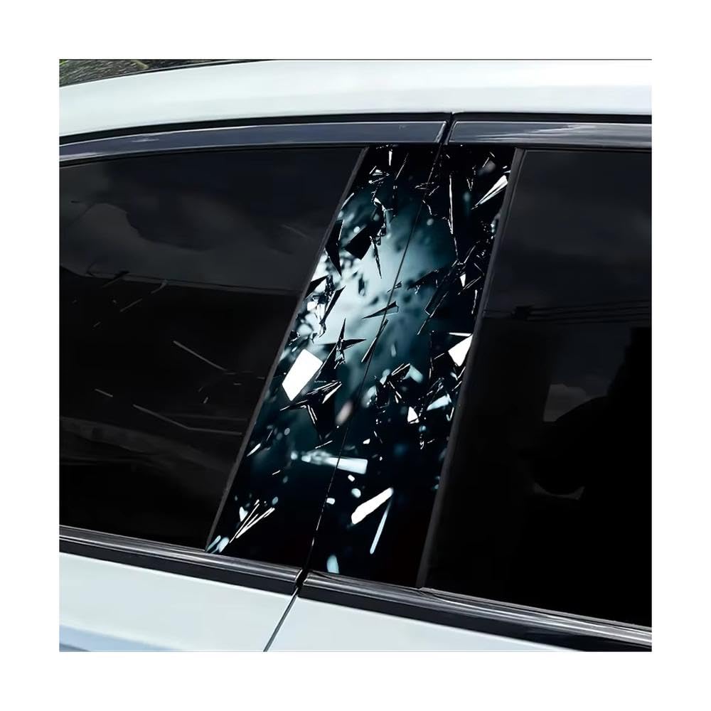Bertdcx One Color Automotive B-Pillar Stickers Broken Glass Smooth Material Protection Film Auto Parts