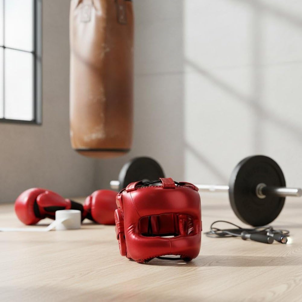 Dianzan Osłony ochronne na głowę treningową, kickboxing, boks tajski, wyściełany kask ochronny do ochrony policzków, czoła i uszu
