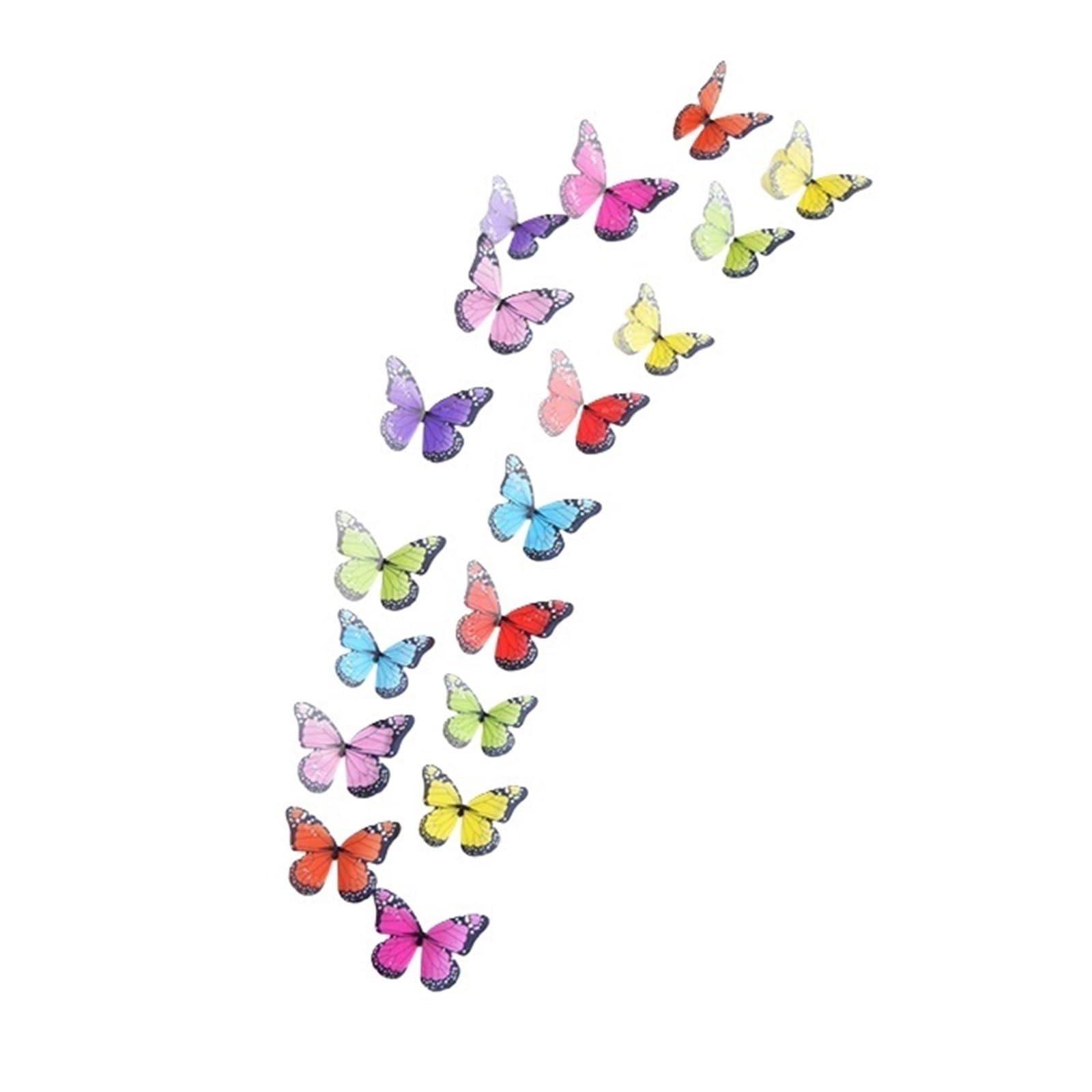 18Pcs 3D Crystal Butterfly Wall Sticker Beautiful Butterflies Art Decals Home Decor Stickers Wedding Decoration On The(Color04)