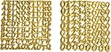 Inhalt: 158 Stück 158-tlg. Wachszahlen und Buchstaben Set Kerzen basteln selbstklebend Taufe Kirche Hochzeit in Gold oder Silber Gold