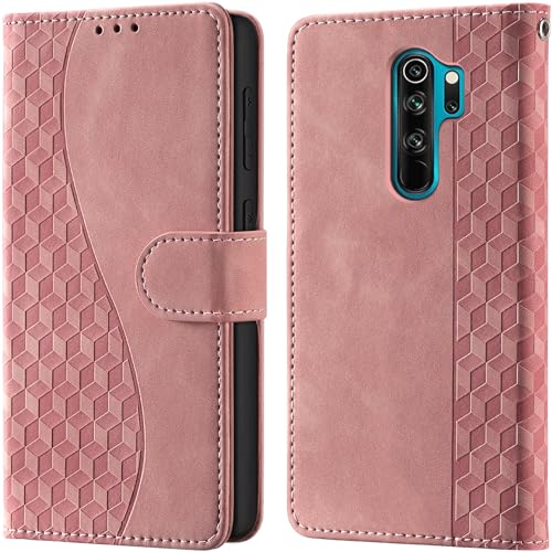 Handyhülle für Xiaomi Redmi Note 8 Pro Leder Wallet RFID hüllen Rosa