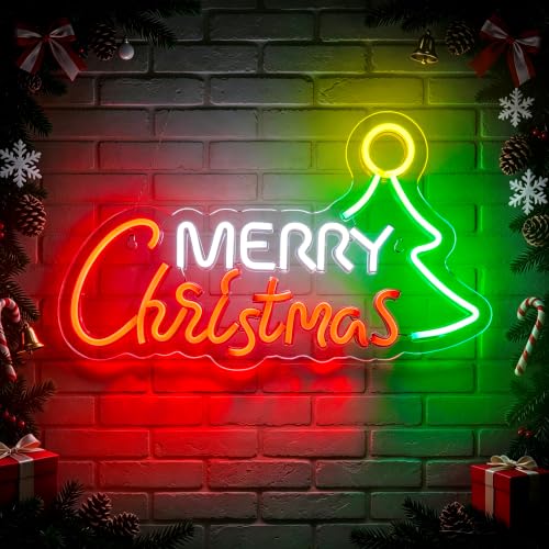 Image of Merry Christmas Neon Signs for Wall Decor, Christmas Led Sign