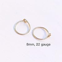 Vista 8 de Aretes de aro huggie pequeños y finos para mujer - Rellenos de oro de 14k o plata esterlina, aros pequeños, aretes de aro de oro ligeros