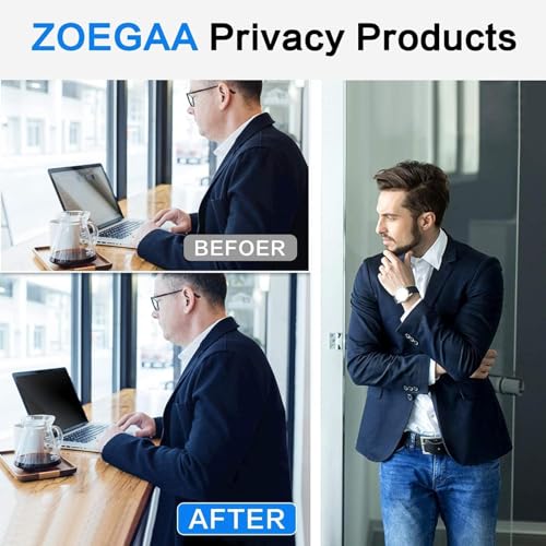 Image of ZOEGAA Privacy Screen 16 Inch Laptop 16:10 Aspect Ratio, Anti Blue Light Anti-Glare Privacy Film and Removable Privacy Screen for Hp /Dell /Acer /Lenovo /ThinkPad /Asus
