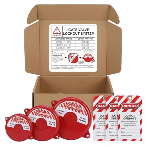 GWNF 3-Piece Gate Valve Lockout Kit, Universal Nesting Set Fits 1
