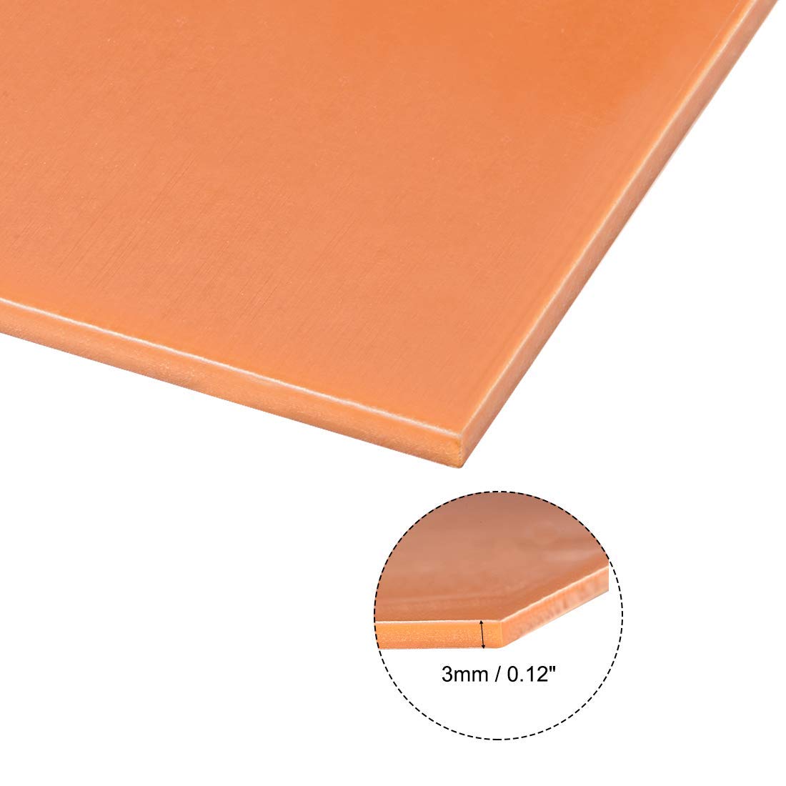 3mm x 500mm x 500mm Feuille de plaque plate en résine phénolique bakélite pour PCB mécanique