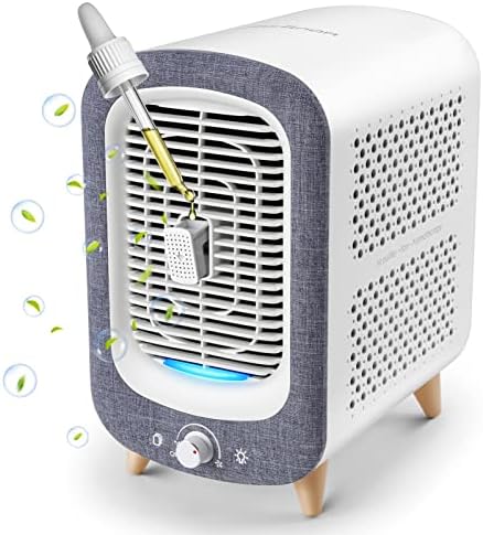 Jafända Cute Bedroom Air Purifiers for 780 sq ft, Retro Design, Essential Oil Diffuser & Bladeless Fan Combo, HEPA Carbon filters Remove Dust Smoke Allergies VOCs Odors For Kids, Office