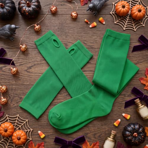 Image of Geyoga Arm Warmers Leg Warmers Striped Thigh High Socks Fingerless Gloves Stockings Christmas Halloween