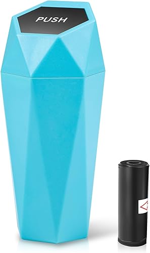 Vista 13 de Auto Dynasty Bote de basura para coche con tapa, paquete de 2 contenedores de basura de 3" con soporte para botellas, capacidad de 0.5L, contenedor