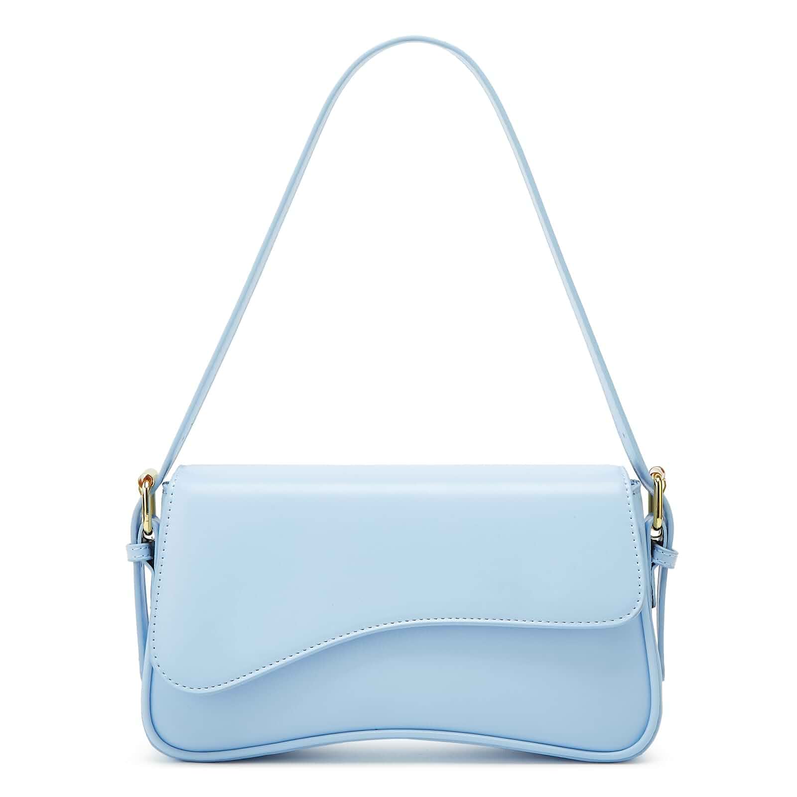 Amszke Shoulder Bag for Women Y2K Crossbody Purse PU Leather Underarm Handbag 2 Adjustable Strap for Daily Commute Travel