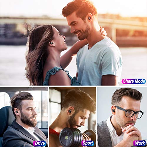 Wireless Earbuds,Bluetooth Headphones 5.0 Deep Bass HiFi Stereo Sound Earphones 16H Playtime with Charging Case and Built in Mic for Sports Running (Black) - Thumbnail 5