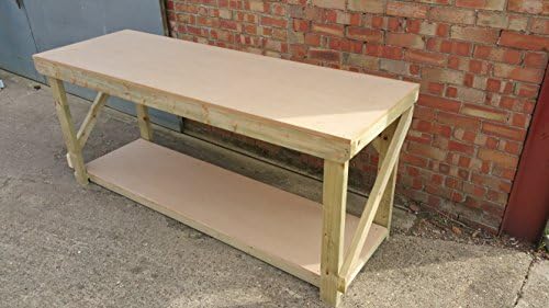 Wooden MDF Workbench - Work Table Handmade Strong Heavy Duty - Made From Construction Grade Timber (4ft)