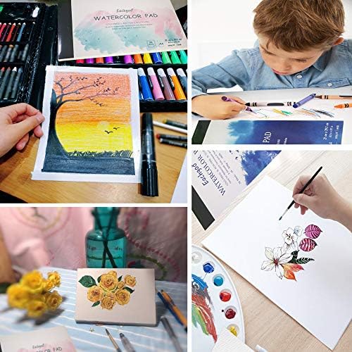 Eachgoo Watercolor Pad, 64 Sheets(32 Sheets Each), 300gsm, A5 Cold Pressed Watercolour Paper Sketchbook for Painting, Drawing and Sketching