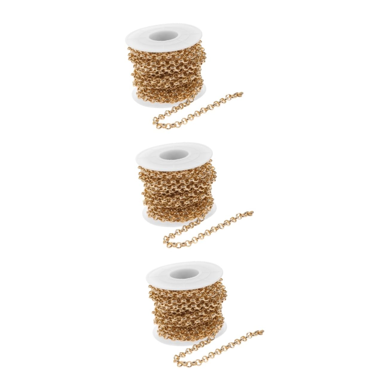 SHINEOFI 3rotoli Catena Alluminio per Creazioni Fai Te Catena Decorativa per Bracciali e Collane Metri Roll Accessorio per Artigianato e Gioielli Personalizzati