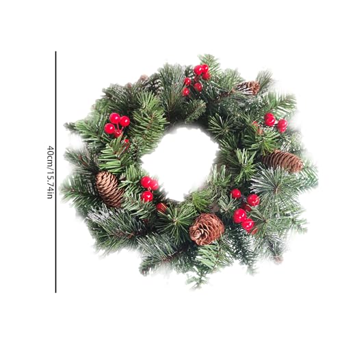 Corona de Navidad con luces de 40 cm para decorar repisas y exterior 6