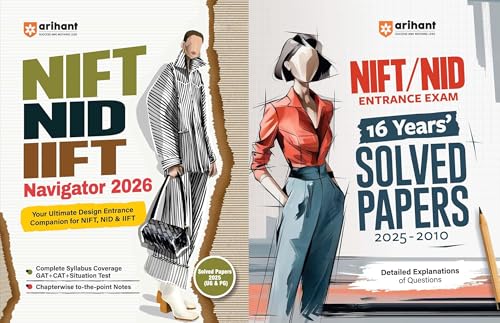 Arihant NIFT NID IIFT Navigator 2026 + NIFT-NID 16 Years Solved P...