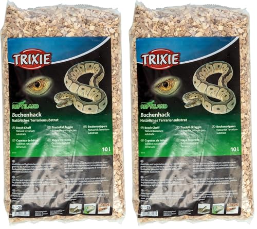 TRIXIE - Copeaux de hêtre, Substrat Naturel p.Terrarium, 10 l, (Lot de 2)