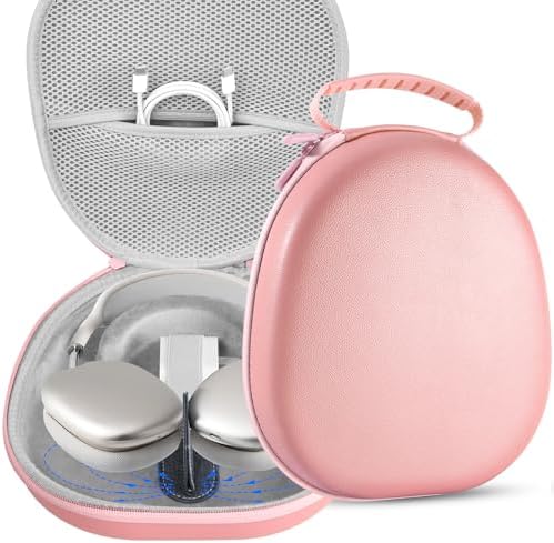 Joyleop for AirPods Max Case - No More Sleep Mode Errors with Precision Magnetic Design with Advanced Technology, Hard Organizer for Travel, Pink