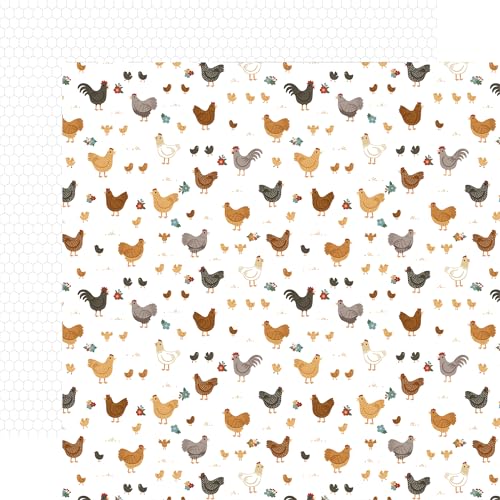 Chickens: Mama Hen and Chicks 12x12 Patterned Paper