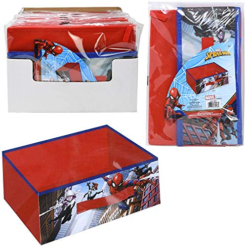 Marvel Avengers Spiderman Children's Collapsible Storage Toy Box with Handle (Small, Spiderman)