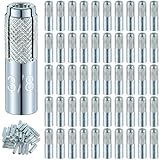 Otoolling 100 Pcs 3/8'-16 Concrete Anchor Zinc Plated Carbon Steel Drop in Anchors Inner Female Thread...