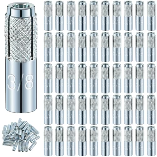 Otoolling 100 Pcs 3/8"-16 Concrete Anchor Zinc Plated Carbon Steel