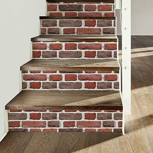 RoomMates Red Brick Peel and Stick Giant Wall Decals, Red, Brown, Gray - Image 2
