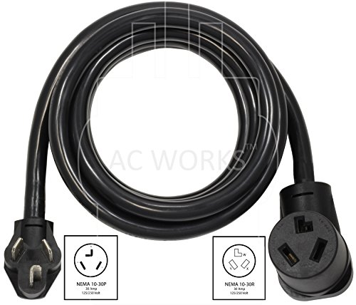 Ac Works 30Amp Dryer Extension Cord (50Ft 3-Prong Dryer) #TOP1