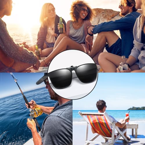 Babbblisio-Clip-on-Sunglasses-clip-on-sunglasses-mens-Flip-up-Rimless-Myopia-sunglasses-clip-on-Easy-to-Put-on-and-Take-off-One-handed-over-glasses-sunglasses-for-men-Sunglasses-for-Driving-Travel