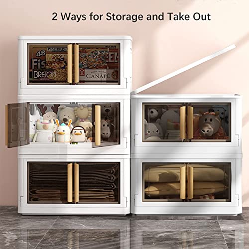 Storage Bins With Lids-20 Gal Plastic Storage Bins, 4 Packs Collapsible Storage Bins With Wheels, Closet Organizers And Storage With Doors, Stackable Storage Bins For Home, Office, Kitchen (Xl-4 Packs) #TOP2