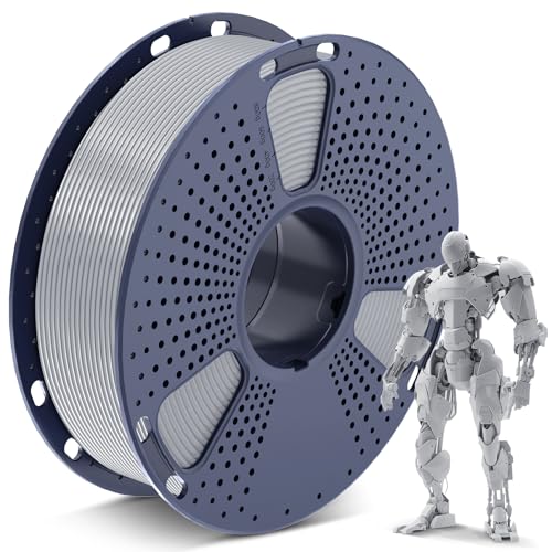 Image of SUNLU PLA 3D Printer Filament PLA Filament 1.75mm, Neatly Wound 3D Printing Filament 1.75mm, Dimensional Accuracy + /- 0.02 mm, Fit Most FDM 3D Printers, 1kg Spool (2.2lbs),Silver