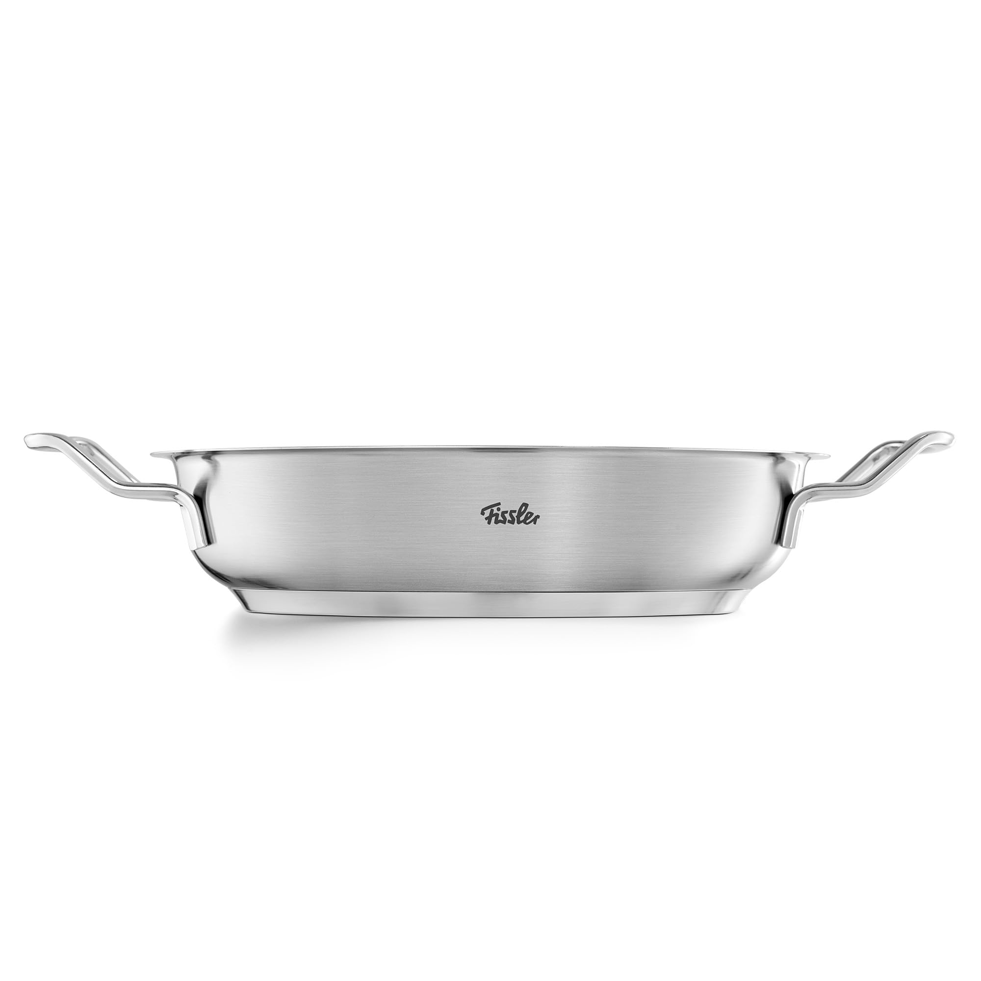 Fissler Original-Profi Collection/Edelstahl-Servierpfanne rund (2 L, Ø 24 cm) novogrill Bratfläche, Innenskalierung - Induktion