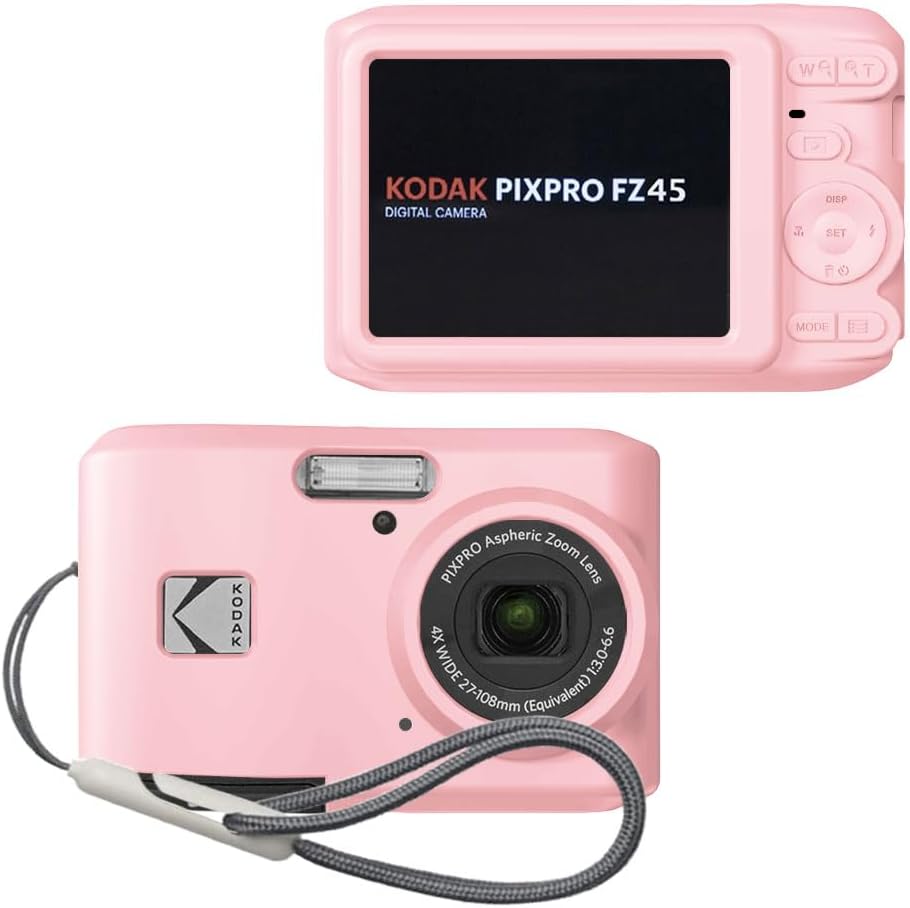 Case for Kodak PIXPRO FZ45 Case, Soft Silicone Case for Kodak PIXPRO FZ45 - Anti-Scratch Slim Fit Lightweight Protective Case - Pink