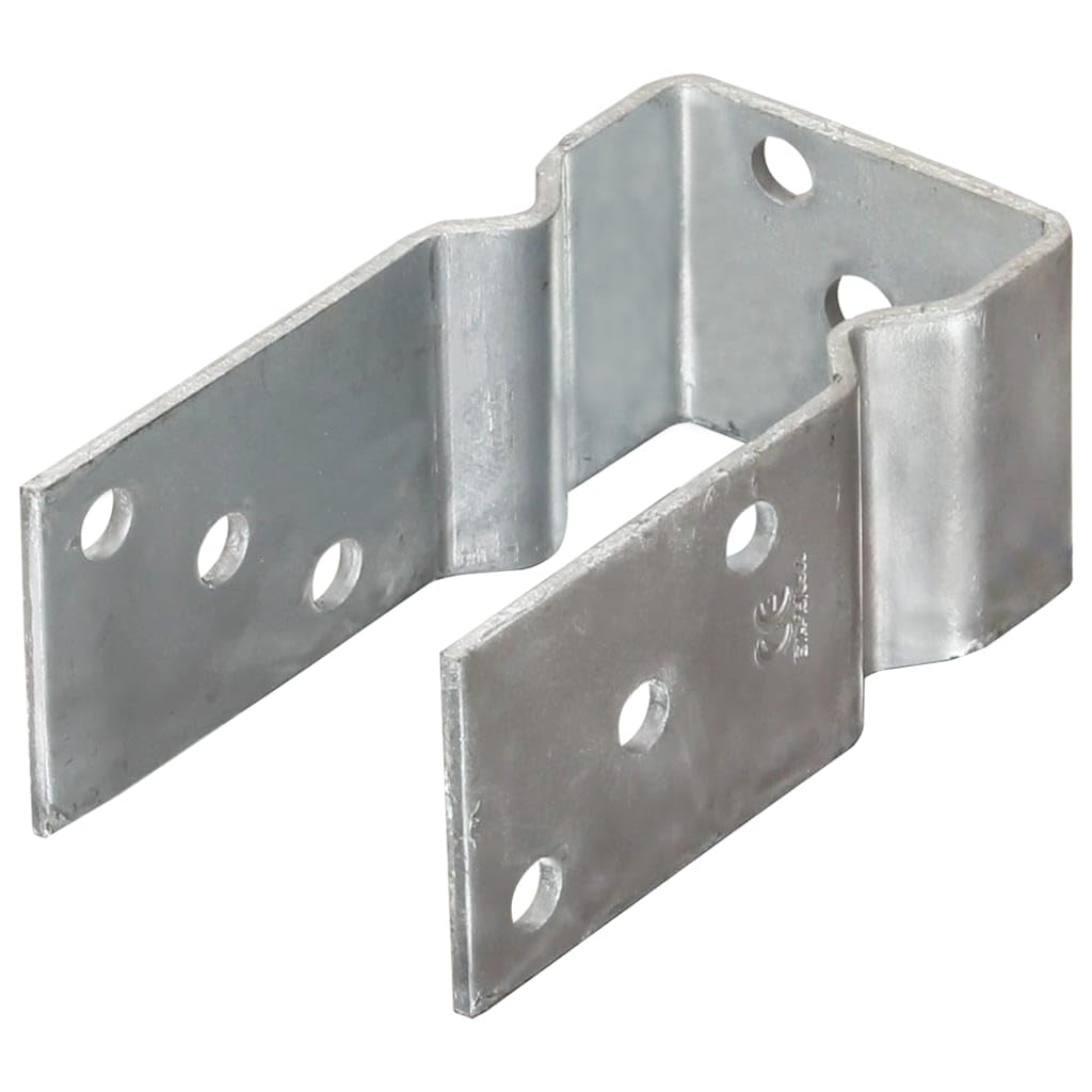 Verzinkter Stahl Pfostenträger Set 12 STK. Silbern 7×6×15 cm, Pfostenschuhe mit vorgebohrten Löchern für sichere Montage von Gartenzäunen und Außenbauten