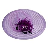 Womens Dress Church Kentucky Derby Wide Brim Feather Wedding Veil Sun Hat A265