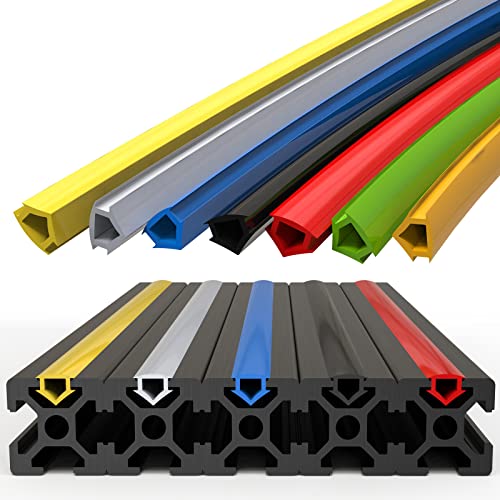 6 Meters Dust Protection Soft Cover Seal Strip,8mm Slot 30 Series Aluminum Extrusion Profile Flat Seal Strip,Black/Silver/Blue/Red/Yellow Seal Strip (Silver)