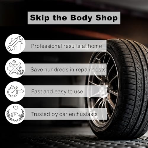 Image of Premium Wheel Scratch Repair Kit | Gloss Silver Rim Touch-Up Pen 30ml | DIY Kit with Filler, Sanding Tools, Spatula & Tape | Deep Rim Repair for Painted Alloy Wheels