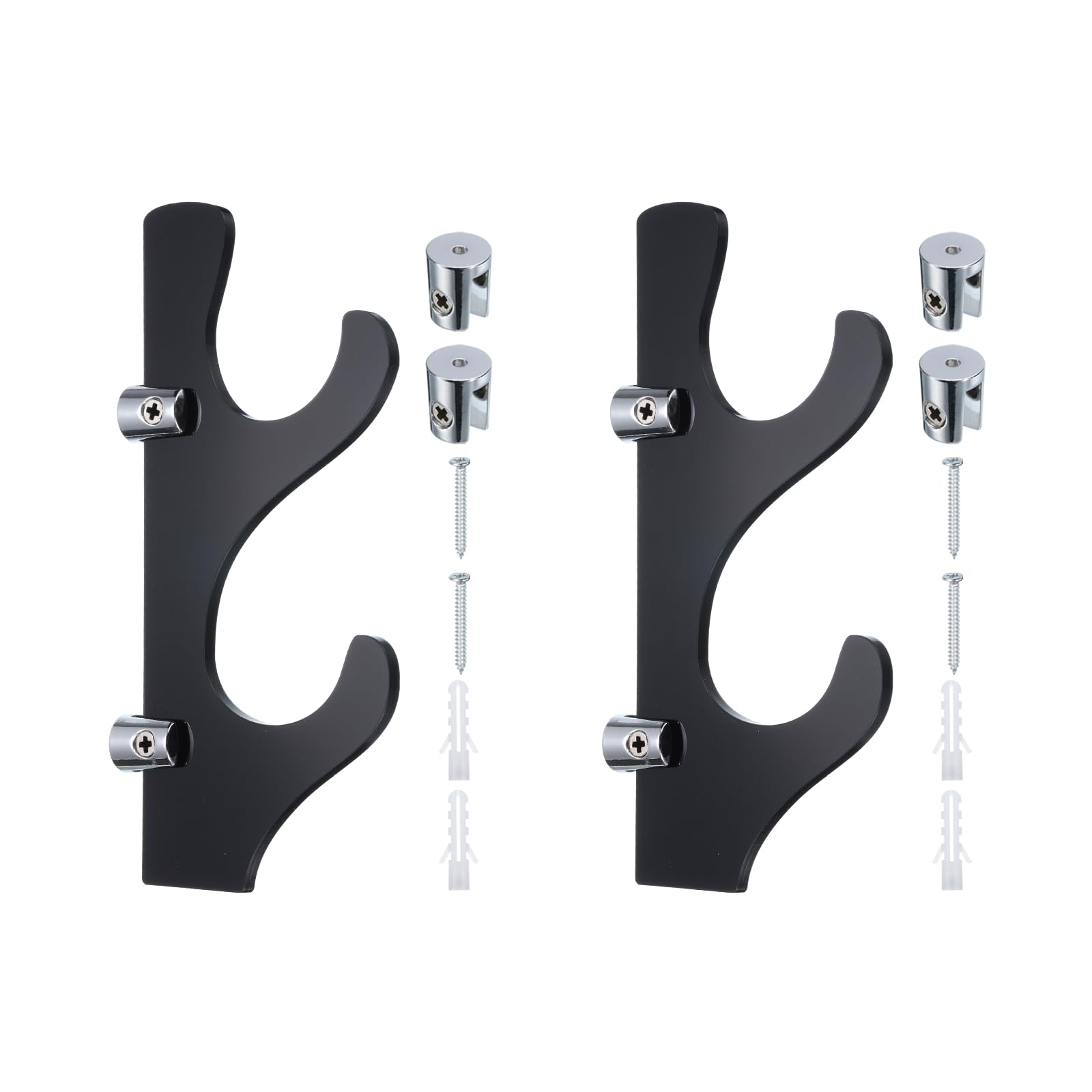 PATIKIL 1 Pairs Light Saber Wall Mount Holder Acrylic Light Sword Wall Bracket Rack Sword Stand Display Baseball Bats Rack with Screws for Home Office, Black