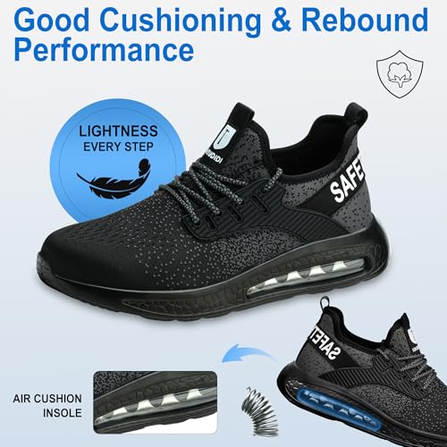 Scarpe Antinfortunistiche Uomo Donna Scarpe da Lavoro Donna Antiscivolo Scarpe Antinfortunistica Anti-Schiacciamento Ammortizzazione Comodo Traspiranti Leggere con Punta in Acciaio Ammorti 38-46 EU