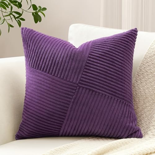 OTOSTAR Set of 1 Decorative Throw Pillow Cover Soft Corduroy Soli...