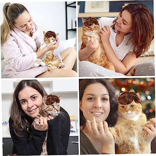 FONDOTIN 1 Unidade peruca de estimação cabelo falso de estimação acessórios de cosplay roupa pet rou