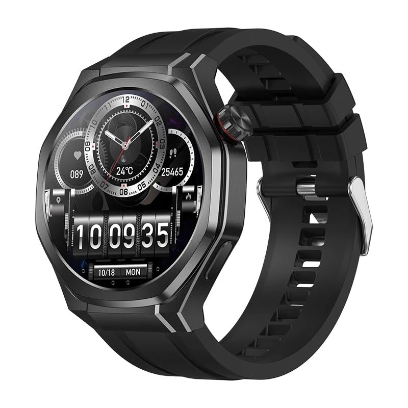 XINDADA Watch 5 Ultra Smart Watch NFC - Reloj inteligente para hombre y mujer, frecuencia cardíaca, brújula, 2025, nueva pantalla D, llamada BT (negro)