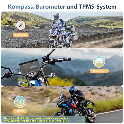 Carpuride W702BS Pro Motorrad Carplay Bildschirm mit Nativ Wonder Wheel für BMW Motorrad, Kabelloses CarPlay & Android Auto, 7 Wasserdichter Touchscreen, Dual Bluetooth, Gegensprech, Datenauslesung.